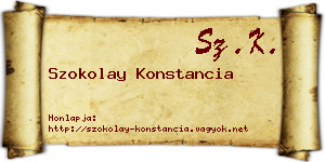 Szokolay Konstancia névjegykártya
